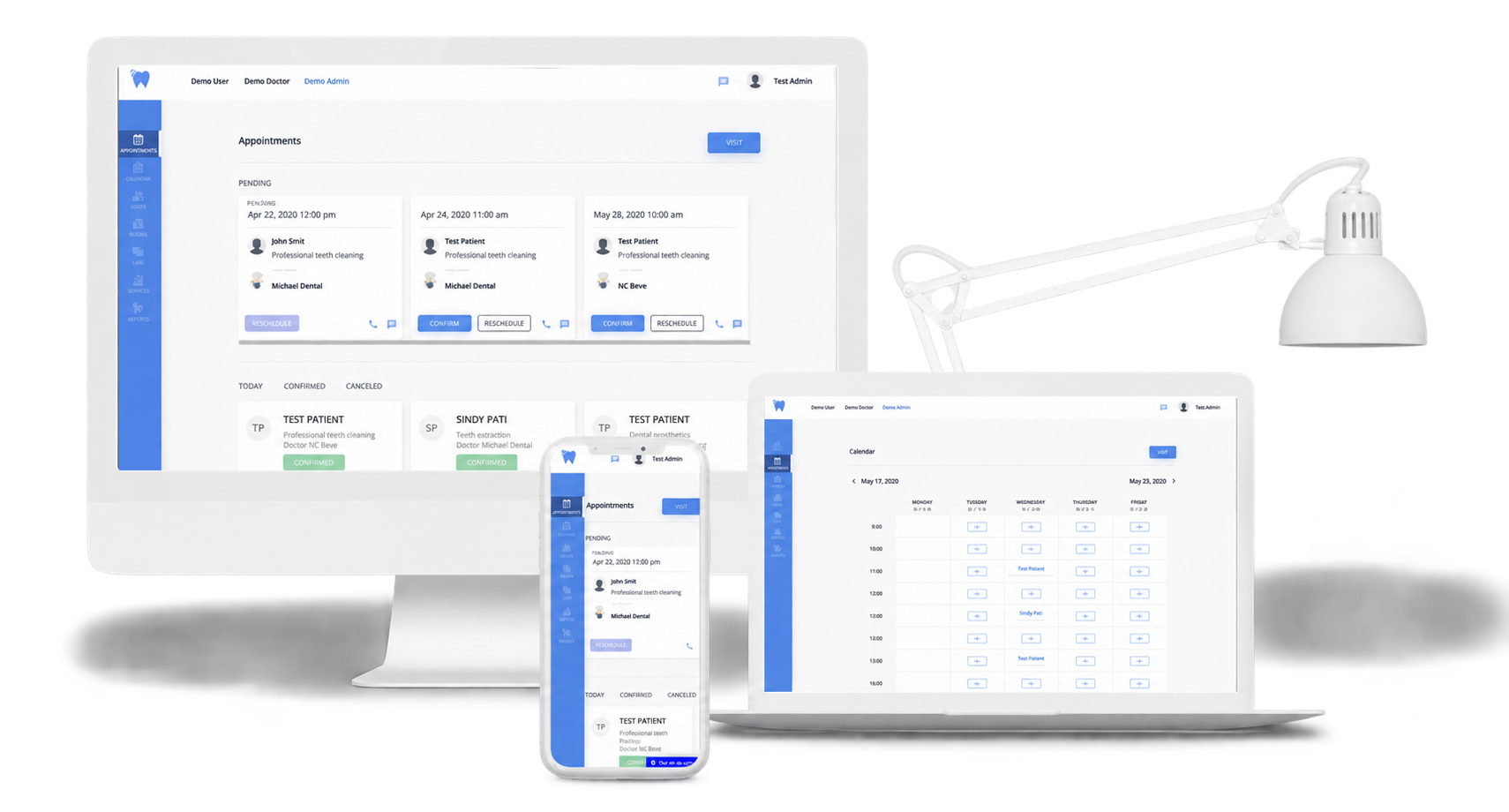 BookyDoc en computadora, tableta y teléfono