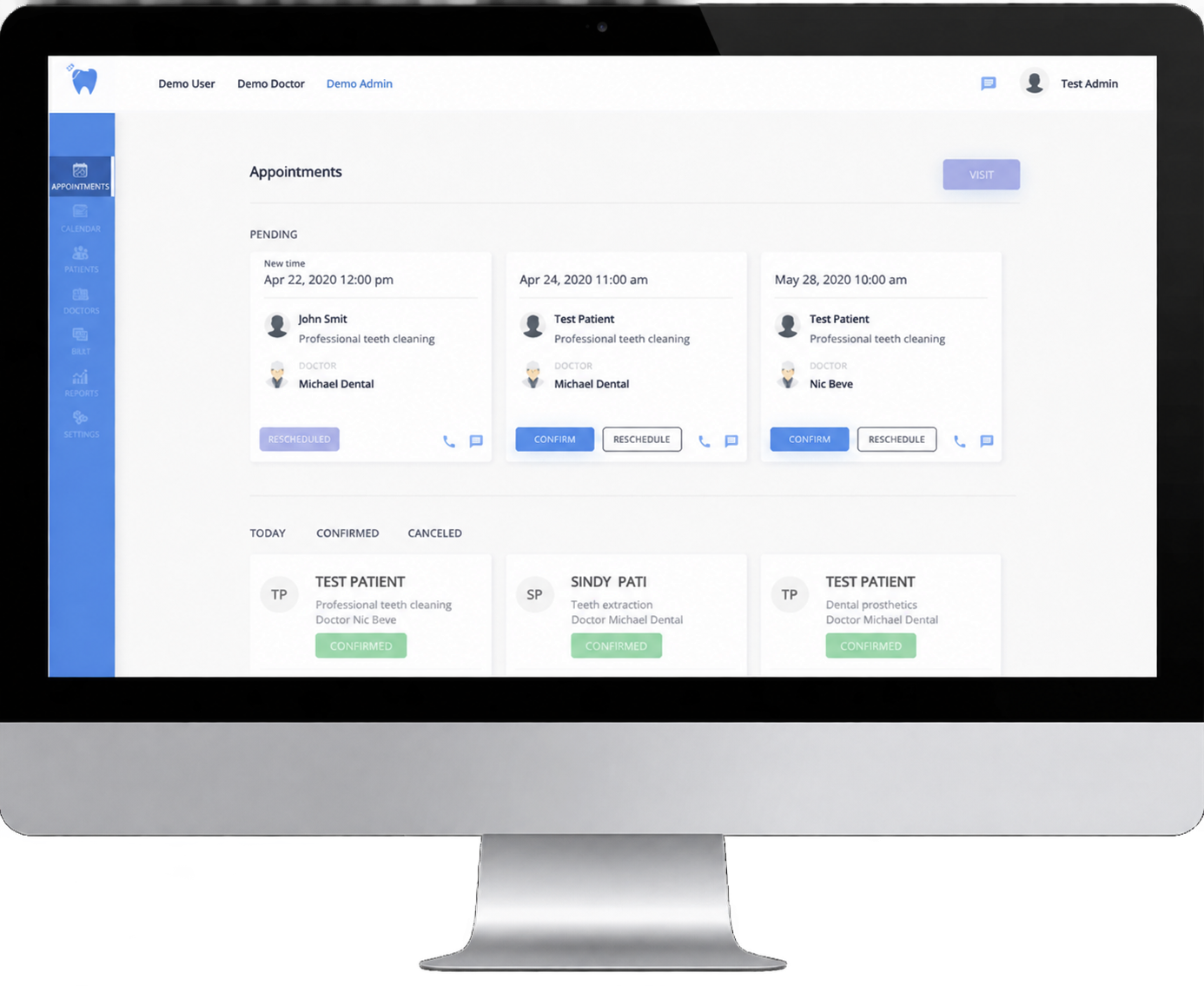 Agenda de BookyDoc en una computadora